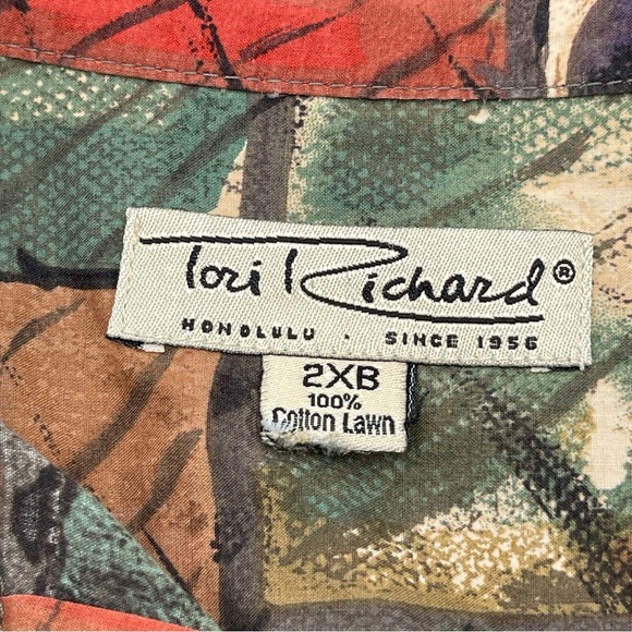 Vintage Tori Richard Honolulu Mens Hawaiian Shirt 2XB Geometric Abstract USA - Picture 6 of 10